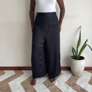 New Arrivals black satin wide leg pants plus size 16 kenya