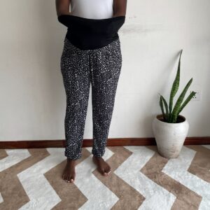 Home black and white dalmatian spot jogger front view