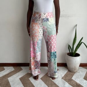 New Arrivals pastel patchwork palazzo pants front view