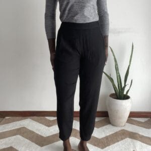 Black Tapered Jogger Trousers, front view
