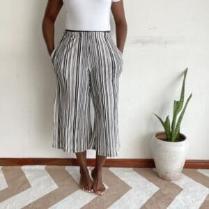 Black & White Pinstripe Culotte | Size 10/12
