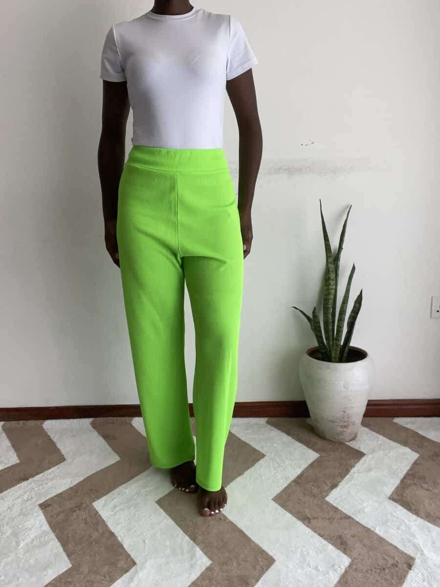 neon green straight leg pants | size 12/14/16 Neon Green Straight-Leg Pants, another view